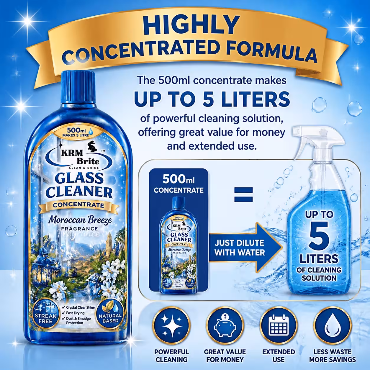 Glass Cleaner Concentrate 500ml Moroccan Breeze alternate view
